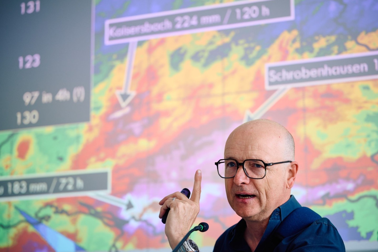 Meteorologe Karsten Schwanke auf der Fachmesse «112Rescue» in Dortmund.